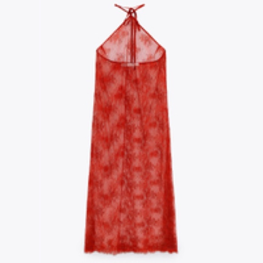 Limited Edition Lace Slip Dress
Halter neck
Side slits
Red lace